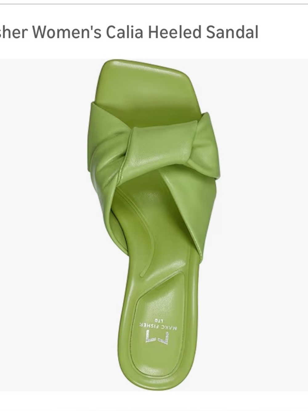 Marc Fisher Lime Green Bow Slide Mule